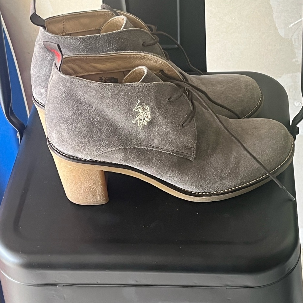 Gray Suede Ralph Lauren Booties